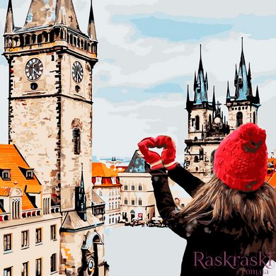 Картини за номерами Прага і дівчина (KH3523) Ідейка фото інтернет-магазину Raskraski.com.ua