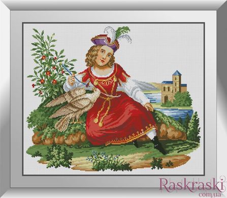 Алмазная вышивка Девушка с соколом Dream Art (DA-31162, Без подрамника) фото интернет-магазина Raskraski.com.ua