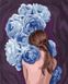 Розмальовка по номерах Дівчина в синіх півонії (BRM39364) — фото комплектації набору