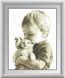 Алмазная вышивка Малыш с котенком Dream Art (DA-30583, Без подрамника) — фото комплектации набора