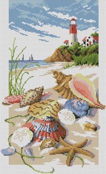 Картина мозаїка Вид на маяк (32 х 52 см) Dream Art (DA-31803) 32 х 52 см фото інтернет-магазину Raskraski.com.ua