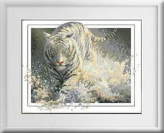 Алмазная вышивка Белая молния(тигр) (полная зашивка, квадратные камни) Dream Art (DA-30123, Без подрамника) фото интернет-магазина Raskraski.com.ua