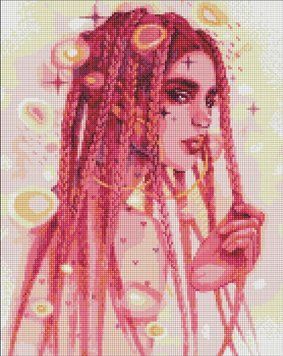 Картина стразами Удивительная незнакомка &copy;lesya_nedzelska_art Идейка (AMO7495, На подрамнике) 40 х 50 см фото интернет-магазина Raskraski.com.ua