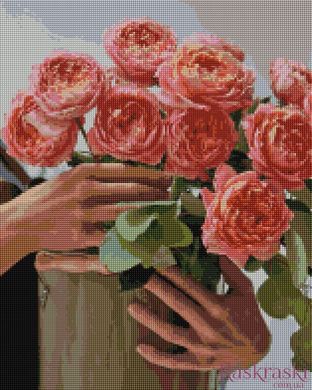 Алмазна вишивка Букет півонієвидних троянд BrushMe (DBS1045) фото інтернет-магазину Raskraski.com.ua