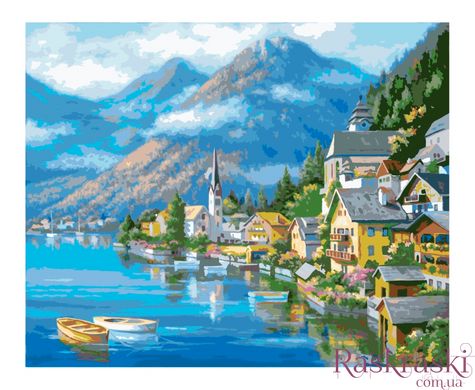 Картина раскраска Альпийская деревня (KH2143) Идейка фото интернет-магазина Raskraski.com.ua