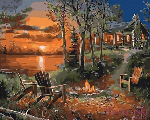 Картина по номерам Дом у озера (BS31630) (Без коробки)