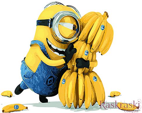 Картина за номерами Міньйон банана (BRM21626) фото інтернет-магазину Raskraski.com.ua
