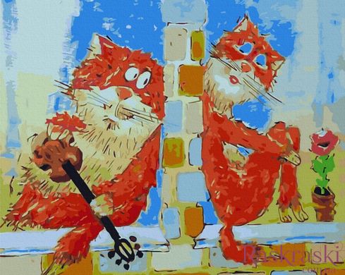 Картина по номерам Рыжие коты (BK-GX41940) (Без коробки)