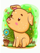 Картины по номерам Собачка садовник (MEX7098) BrushMe — фото комплектации набора