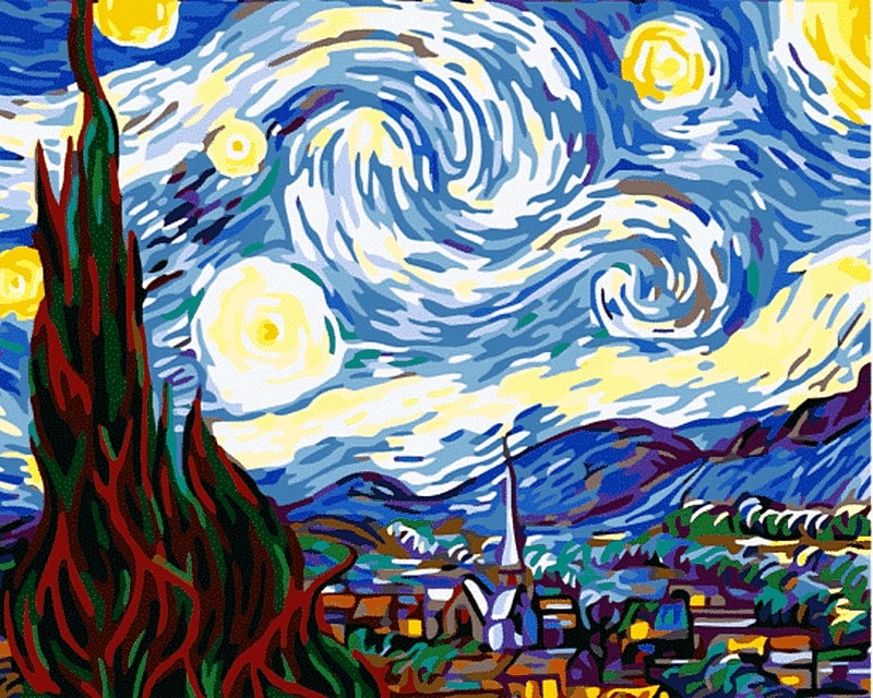Картины по номерам Ван Гог Звездная Ночь