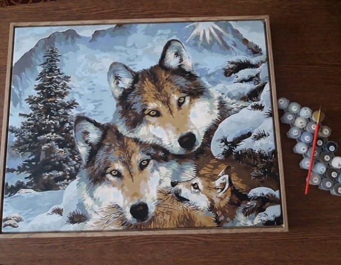 картина по номерам семья волков