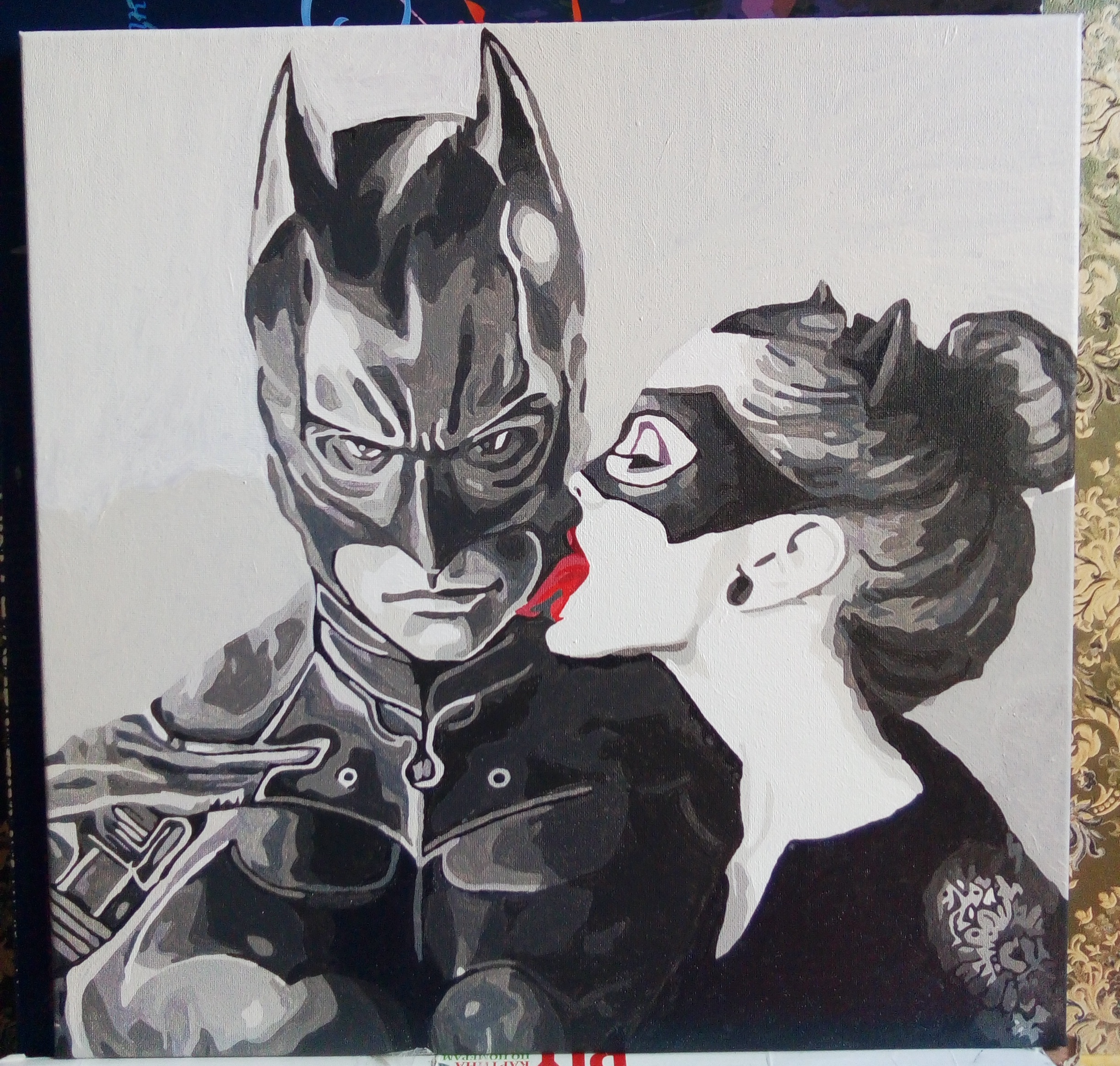 Картина по номерам Женщина-кошка и Бэтмен