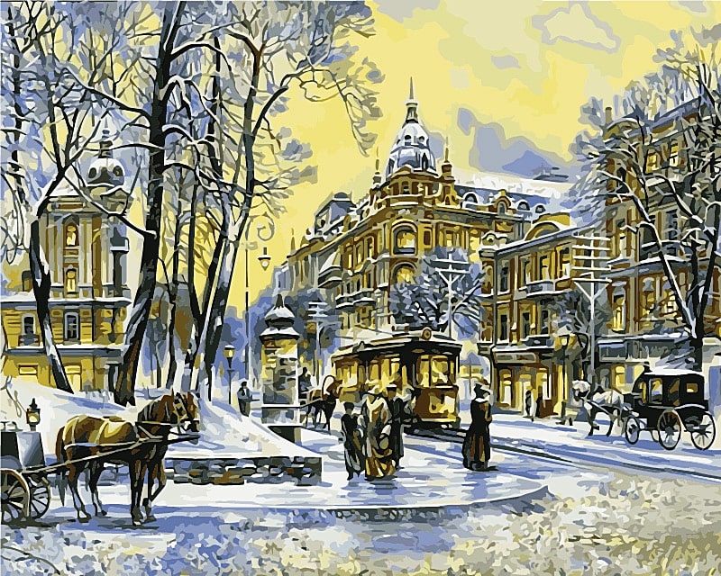 Картина за номерами Володимирська. Зима